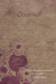 Journal: Vintage Floral Journal Notebook|6x9|100 Wide Ruled Pages|Soft Matte Cover