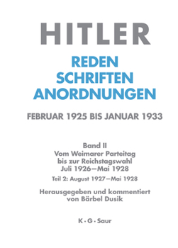 Hardcover August 1927 - Mai 1928 [German] Book