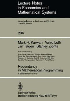 Paperback Redundancy in Mathematical Programming: A State-Of-The-Art Survey Book