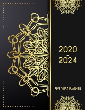 Paperback 5 Year Planner 2020 - 2024: Golden Blossom 5 Year Planner Calendar Book 2020-2024 Size 8.5 x 11 Inch, 60 Months Calendar, 5 Year Appointment Calen Book