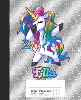 Paperback Graph Paper 5x5: ELLA Unicorn Rainbow Notebook Book