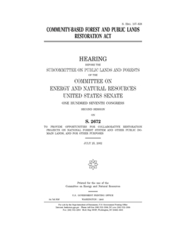 Paperback Community-based Forest and Public Lands Restoration Act Book