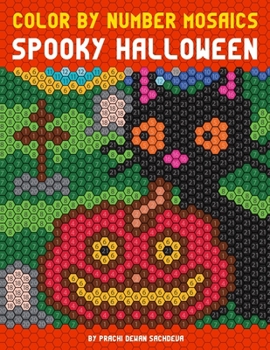 Paperback Color By Number Mosaics - Spooky Halloween: Mystery coloring book for kids and adults Book