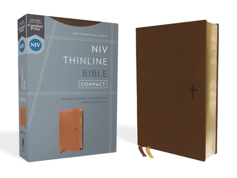 Imitation Leather Niv, Thinline Bible, Compact, Leathersoft, Brown, Red Letter, Comfort Print Book