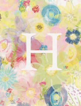 Paperback H: Monogram Initial H Notebook for Women and Girls-Pastel Floral-120 Pages 8.5 x 11 Book