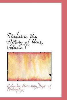 Paperback Studies in the History of Ideas, Volume I Book