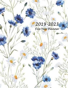 2019-2023 Five Year Planner: Five Year Monthly Planner 8.5 x 11 with Flower Coloring Pages (Volume 6) (Floral Planner 2019)