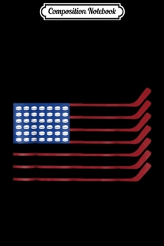 Composition Notebook: USA American Flag Hockey Cool Ice Skating Player Gift Journal/Notebook Blank Lined Ruled 6x9 100 Pages