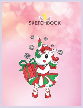 SketchBook: Christmas Unicorn Fun Girls Kids Snowflake Holiday Xmas Gift Unicorn Blank Unlined SketchBook for Kids and Girls XL Marple SketchBook 100+ Pages of 8.5"x11" Sketching and Doodling