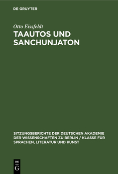 Hardcover Taautos Und Sanchunjaton [German] Book