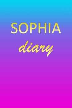 Paperback Sophia: Journal Diary - Personalized First Name Personal Writing - Letter S Blue Purple Pink Gold Effect Cover - Daily Diaries Book