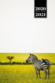 Paperback Zabra Safari Africa Savannah Week Planner Weekly Organizer Calendar 2020 / 2021 - Flower Field: Cute Wildlife Animal Pet Bullet Journal Notebook Diary Book