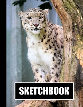 Paperback Sketchbook: Leopard Cover Design - White Paper - 120 Blank Unlined Pages - 8.5" X 11" - Matte Finished Soft Cover Book