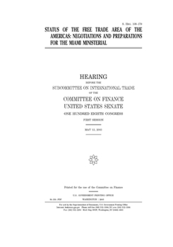 Status of the Free Trade Area of the Americas : negotiations and preparations for the Miami Ministerial
