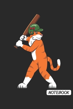 Notebook: DIN A5 Katze Softball Notizheft liniert | 120 Seiten liniertes Katze Softball Notizbuch für Notizen in Schule, Universität, Arbeit oder zuhause. | Eine tolles Geschenk für Ihre Liebsten.