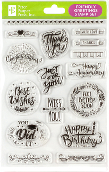 Misc. Friendly Greetings Clear Stamp Set Book
