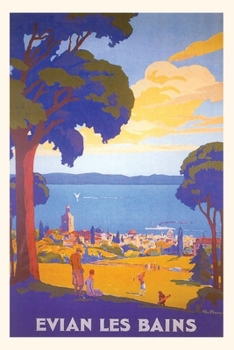 Paperback Vintage Journal Evian les Bains Travel Poster Book