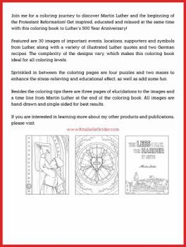 Paperback 500 Years Luther Anniversary Coloring Book: 30 Beautiful & Inspirational Images Book