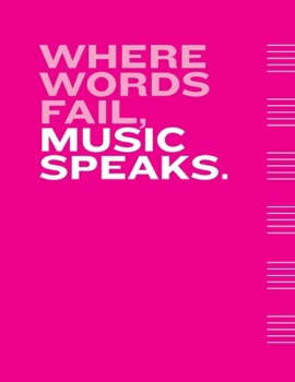 Paperback Music Notebook: wide staff manuscript paper, 100 pages, 6 large print staves per page Book