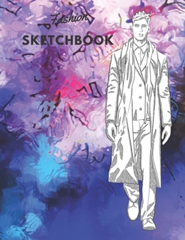 Paperback Fashion SketchBook: 100 Large Male Figure Templates With 10 Different Poses for Easily Sketching Your Fashion Design Styles Book