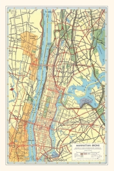 Paperback Vintage Journal Map of Manhattan and Bronx, New York Book