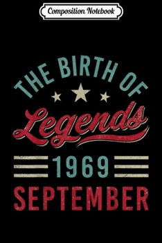 Composition Notebook: Vintage The Birth Of Legends 1969 September Virgo Libra Journal/Notebook Blank Lined Ruled 6x9 100 Pages