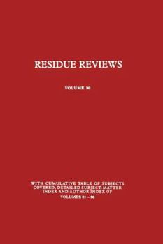 Paperback Residue Reviews: Residues of Pesticides and Other Contaminants in the Total Environment Book