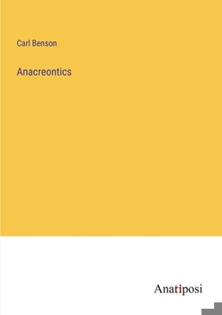 Paperback Anacreontics Book