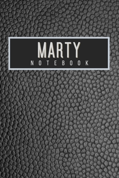 Marty Notebook: Personalised gift notebook for Marty: Beautiful black leather effect notebook notepad: Handy 6x9in size.