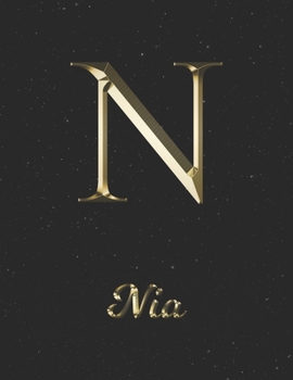 Paperback Nia: 1 Year Daily Planner (12 Months) - Yellow Gold Effect Letter N Initial First Name - 2020 - 2021 - 365 Pages for Planni Book