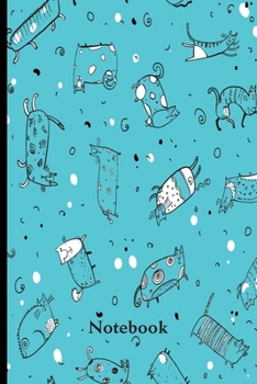 Notebook: Aqua colored cat notebook journal. Perfect cat lovers gift.