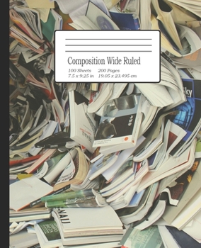 Paperback Composition Wide Ruled: Notebook for Students, Home School, Pre-School up to College, great for Writing Notes. 7.5" x 9.25" Book