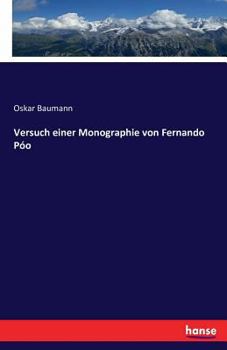 Paperback Versuch einer Monographie von Fernando Póo [German] Book