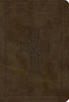 Imitation Leather ESV Value Large Print Compact Bible (Trutone, Olive, Celtic Cross Design) [Large Print] Book