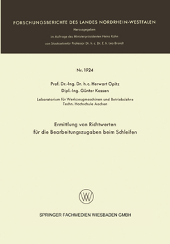 Paperback Ermittlung von Richtwerten für die Bearbeitungszugaben beim Schleifen [German] Book
