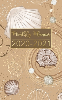 Monthly Planner 2020-2021: Seashell Gold Design • Two Year Pocket Planner • Calendar 5x8 inches Jan 2020 to Dec 2021 with Phone Book • Personal ... Organizer Agenda Schedule with To Do List