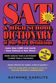 Paperback SAT & High School Dictionary of One-Word Definitions Book