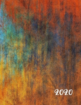 2020: 2020 Weekly Monthly Yearly Planner, 12 Month Notebook Journal Dated Agenda Appointment Calendar Organizer Book To Do, Fern Leaf Watercolor Blue to Golden Yellow to Orange