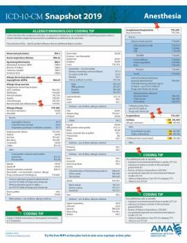 Paperback ICD-10-CM 2019 Snapshot Coding Card: Anesthesia Book