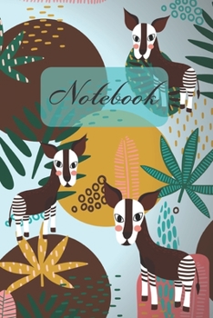 Paperback Notebook: Okapis In The Forest - Diary / Notes / Track / Log / Journal, Book Gifts For Women Men Kids Teens Girls Boys 6x9" 120 Book