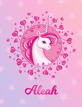 Paperback Aleah: Aleah Magical Unicorn Horse Large Blank Pre-K Primary Draw & Write Storybook Paper - Personalized Letter A Initial Cus Book