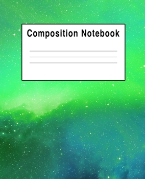 Composition Notebook: Green Space Galaxy
