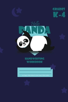 Hello Panda Primary Handwriting k-4 Workbook, 51 Sheets, 6 x 9 Inch Blue Cover
