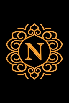 N: monogram initial Letter N - Personalized Initial Monogram Letter N  College Ruled Notebook - 6 x 9 inch Pocket Size: Cute Alphabet Vintage ...