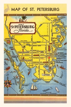 Paperback Vintage Journal Map of St. Petersburg, Florida Book