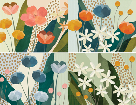 Gift Floral Premium Note Cards (20 Cards with 4 Unique Designs. 21 Self-Sealing Envelopes) Book