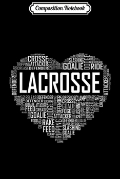 Paperback Composition Notebook: Lax Lacrosse Heart Love Player Lover Gift Journal/Notebook Blank Lined Ruled 6x9 100 Pages Book