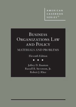 Hardcover Business Organizations Law and Policy: Materials and Problems (American Casebook Series) Book