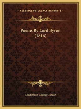 Hardcover Poems By Lord Byron (1816) Book