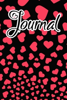 Paperback Journal: Scarlet Red Falling Hearts Journal for women to write Book